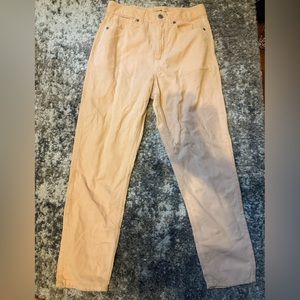 Salmon color straight legged American eagle jeans